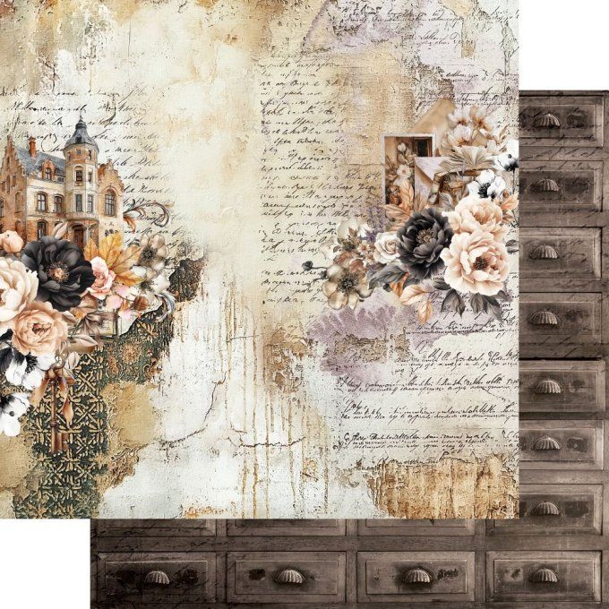 24 feuilles, 20x20cm, collection : In the library - 190gsm