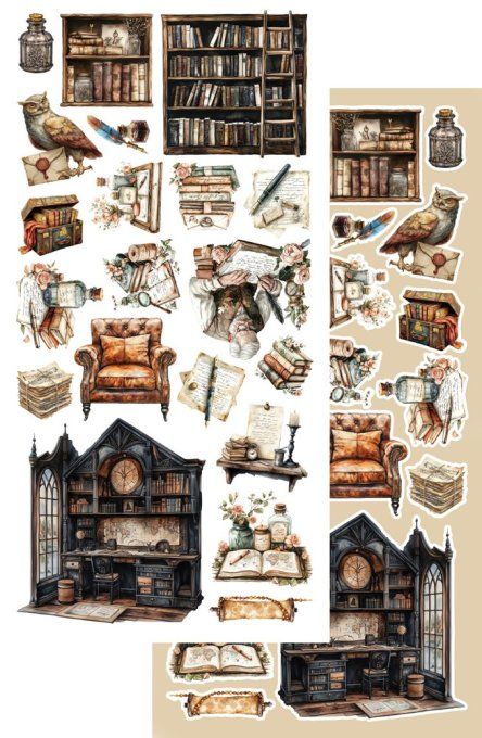 6 feuilles, 15x30.5cm, collection : In the library - 250gsm 