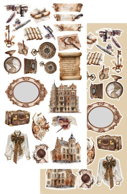 12 feuilles, 15x30.5cm, collection : In the library - 250gsm