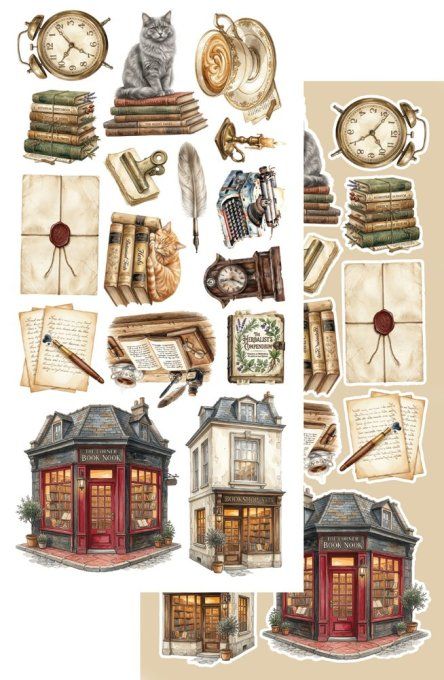 12 feuilles, 15x30.5cm, collection : In the library - 250gsm