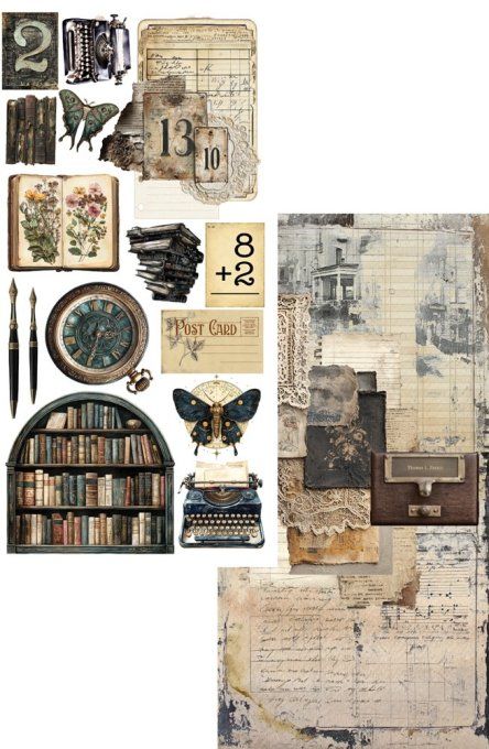10 feuilles, 15x30.5cm, collection : In the library - 250gsm