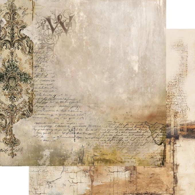 12 feuilles, 15x15cm, collection : In the library - 250gsm 