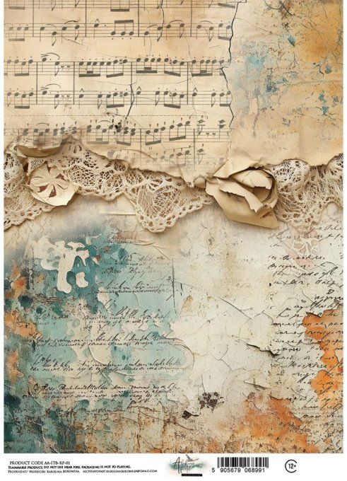 Feuille de riz, in the library,  format A4 