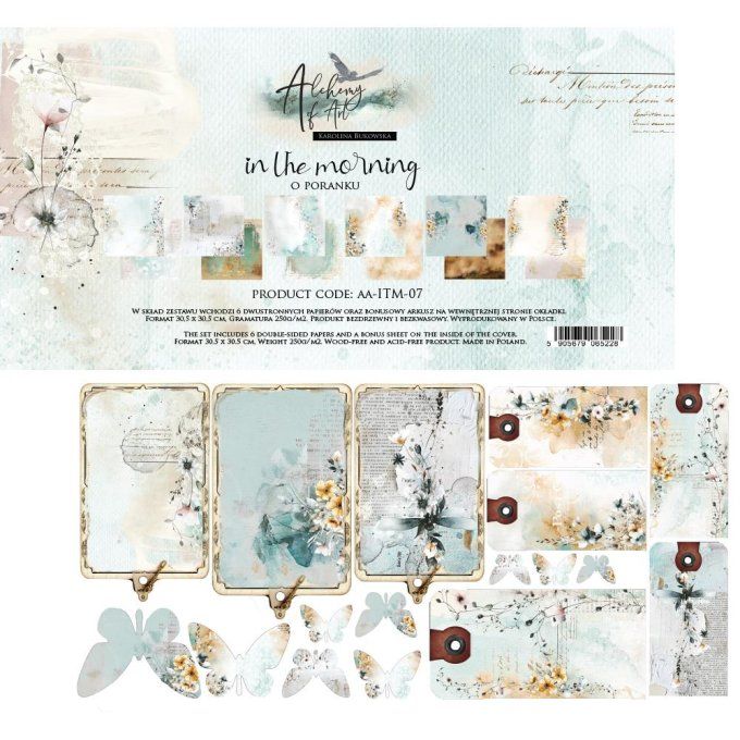Ensemble de 6 feuilles, 30x30cm, collection : In the morning, 250gsm