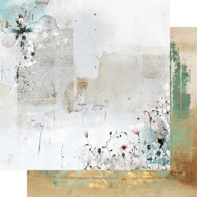 Ensemble de 12 feuilles, 20x20cm, collection : in the morning, 190gsm 