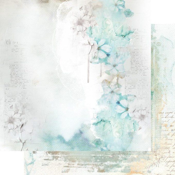 Ensemble de 12 feuilles, 20x20cm, collection : in the morning, 190gsm 