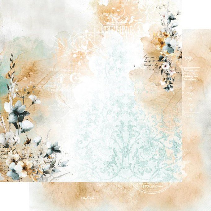 Ensemble de 12 feuilles, 20x20cm, collection : in the morning, 190gsm 