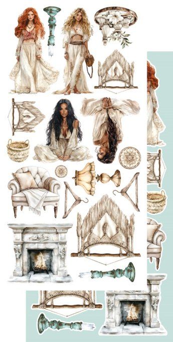 6 feuilles, 15x30cm, collection : In the morning