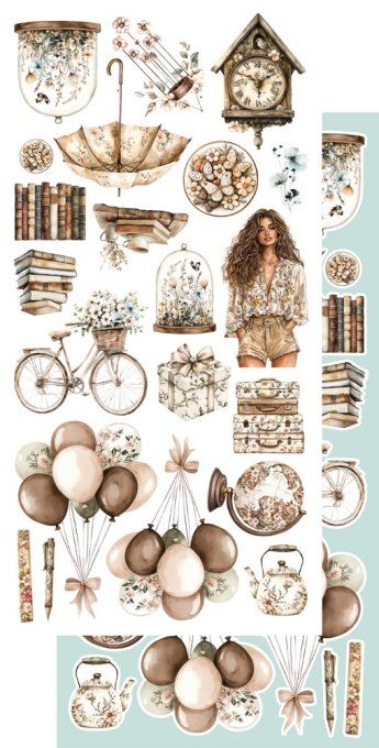 6 feuilles, 15x30cm, collection : In the morning
