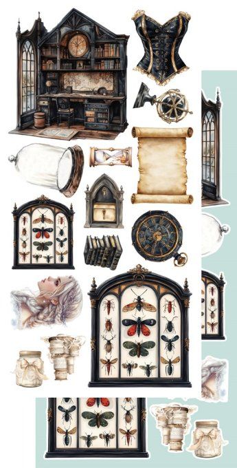 6 feuilles, 15x30cm, collection : In the morning