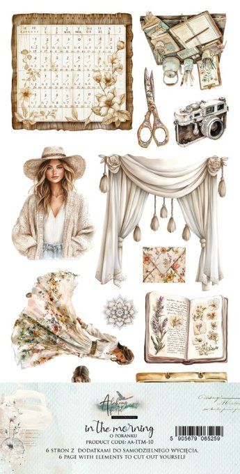 6 feuilles, 15x30cm, collection : In the morning