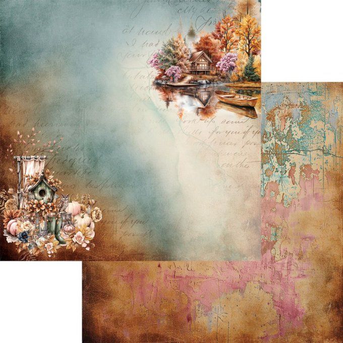 24 feuilles, 20x20cm, collection : Lovely Autumn - 190gsm 