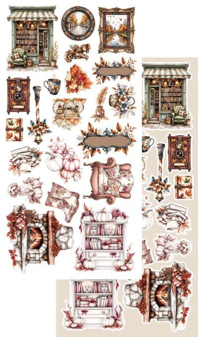 6 feuilles, 15x30.5cm, collection : Lovely Autumn - 250gsm 
