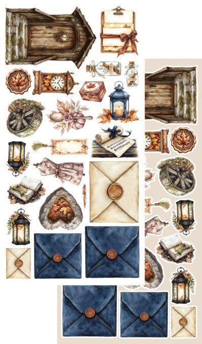 6 feuilles, 15x30.5cm, collection : Lovely Autumn - 250gsm 