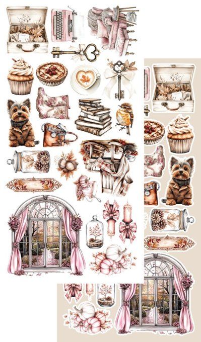 12 feuilles, 15x30.5cm, collection : Lovely Autumn - 250gsm