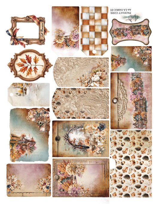 1 pièce de tissu, dimension 31x50cm, collection : Lovely Automn