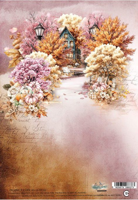 Feuille de riz, Lovely autumn,  format A4