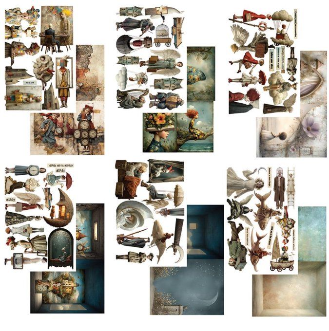Livret Art Journal, collage book, In the land of art , Art 2, Format A4, 190gsm