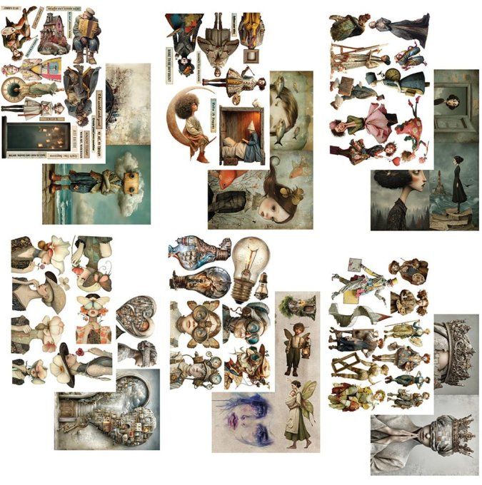 Livret Art Journal, collage book, In the land of art , Art 2, Format A4, 190gsm