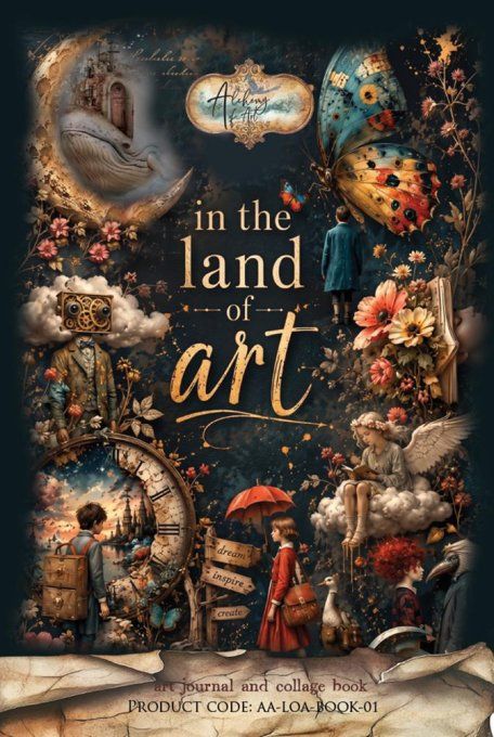 Livret Art Journal, collage book, In the land of art , Art 2, Format A4, 190gsm
