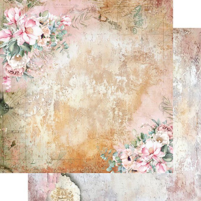 Ensemble de 12 feuilles, 20x20cm, collection : Memories from the trip, 190gsm