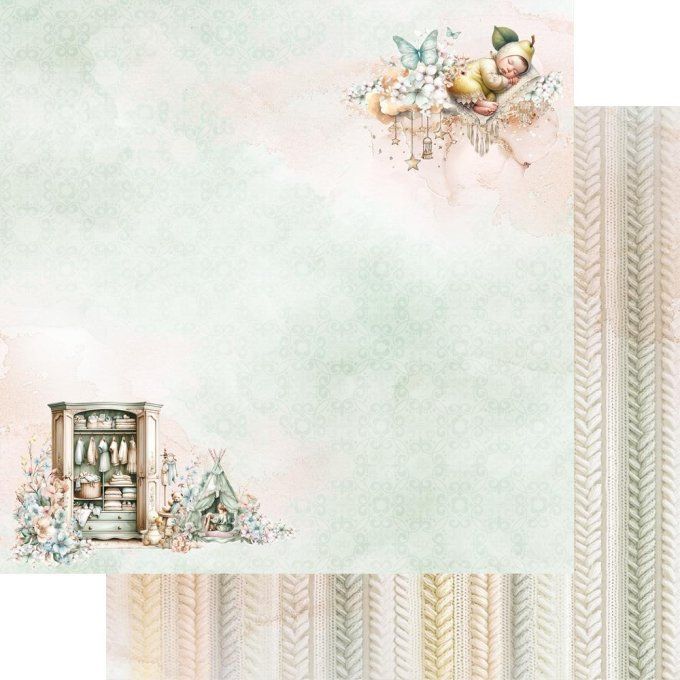 Ensemble de 24 feuilles, 15x15cm, collection : My little baby - 250g