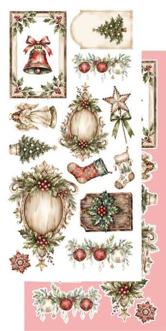 6 feuilles, 15x30.5cm, collection : The magic of december - 250gsm 