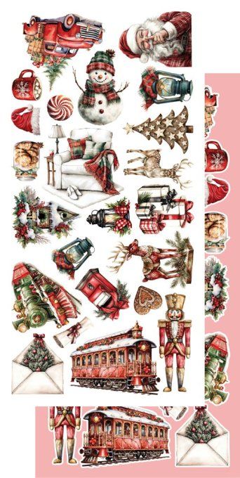 6 feuilles, 15x30.5cm, collection : The magic of december - 250gsm 
