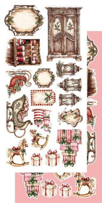 12 feuilles, 15x30.5cm, collection : The magic of december - 250gsm