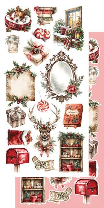 12 feuilles, 15x30.5cm, collection : The magic of december - 250gsm