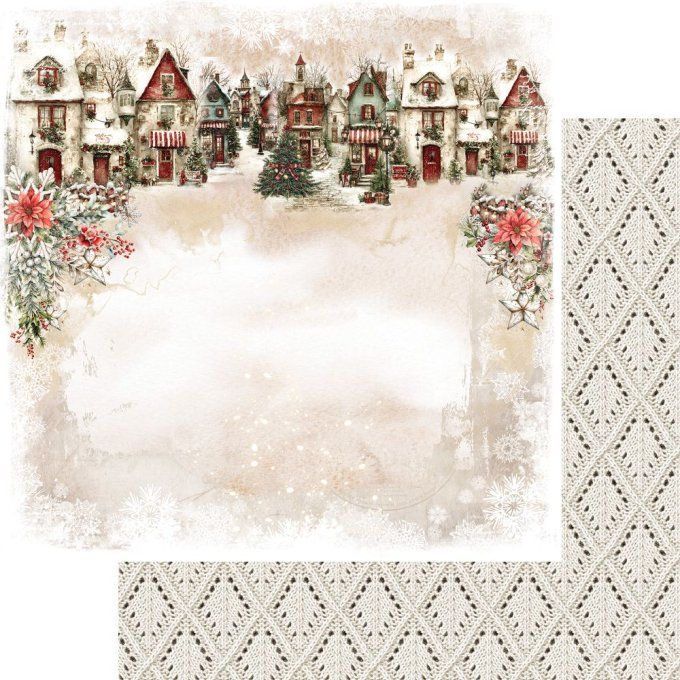 24 feuilles, 15x15cm, collection : The magic of december - 250gsm 