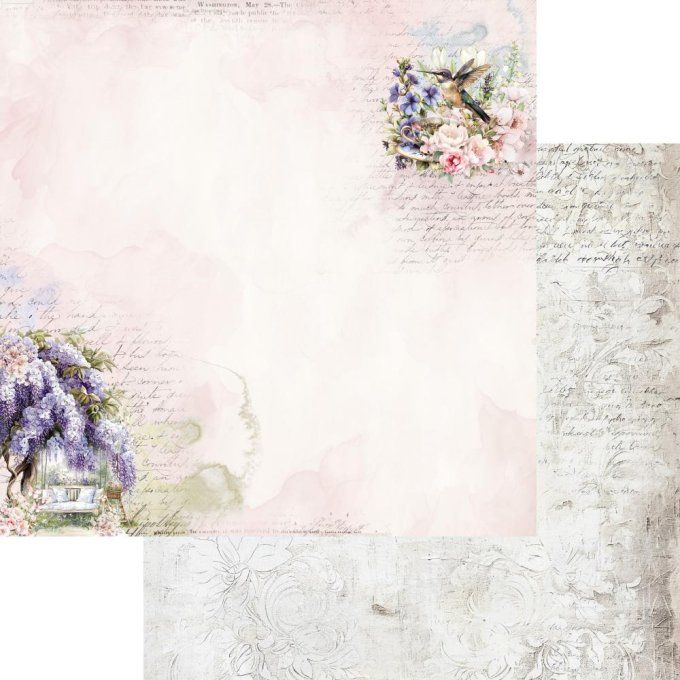 Ensemble de 12 feuilles, 20x20cm, collection : Memory of spring, 250gsm