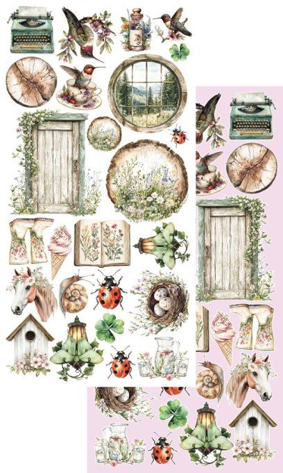 6 feuilles, 15x30cm, collection : Memory of spring