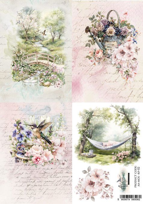 Feuille de riz, Memory of spring,  format A4 