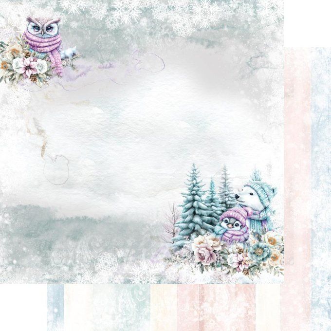 Ensemble de 12 feuilles, 20x20cm, collection : Magic of the Northern Lights, 190gsm