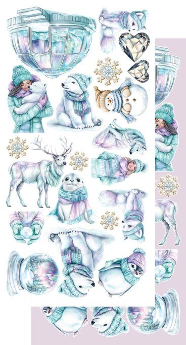 6 feuilles, 15x30cm, collection : Magic of the Northern lights