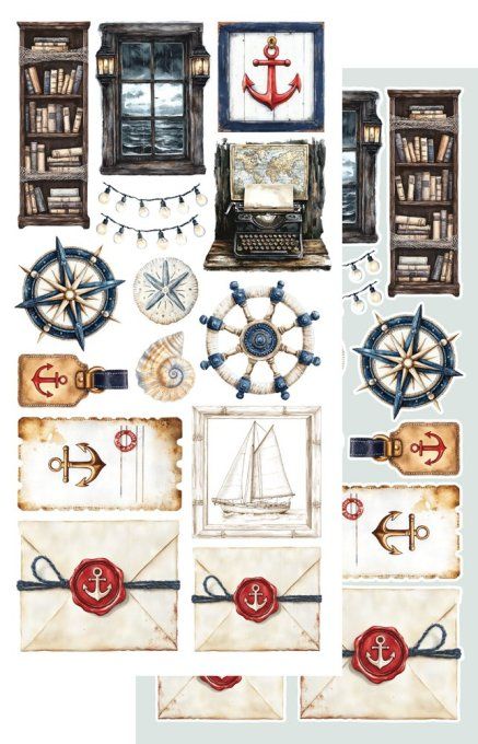 12 feuilles, 15x30.5cm, collection : Ocean blue - 250gsm