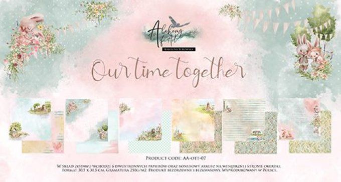 Ensemble de 6 feuilles, 30x30cm, collection : Our time together - 250g