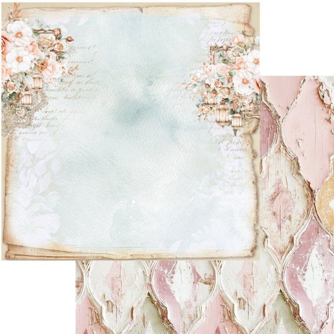 24 feuilles, 20x20cm, collection : Romantic Boho - 190gsm