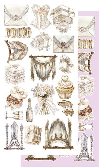 6 feuilles, 15x30cm, collection : Romantic  Boho - 250gsm