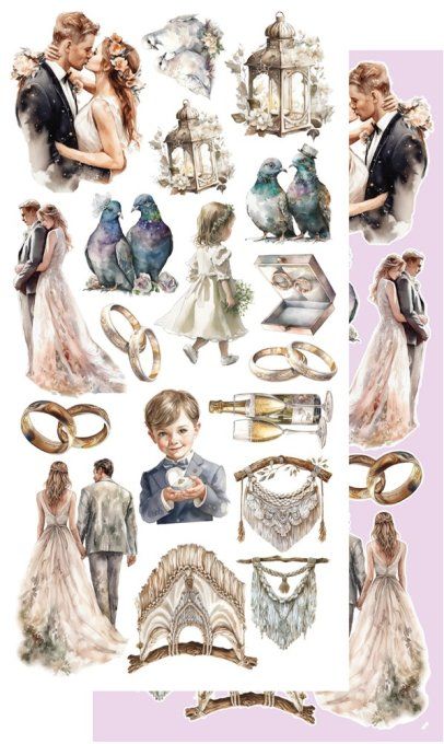 12 feuilles, 15x30cm, collection : Romantic  Boho - 250gsm 