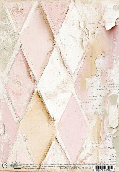 Feuille de riz, Romantic boho,  format A4
