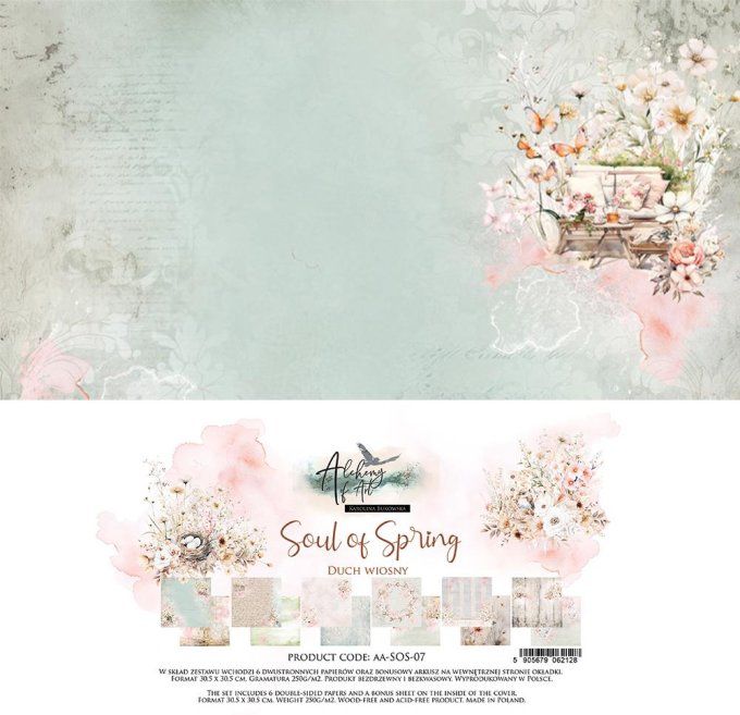 Ensemble de 6 feuilles, 30x30cm, collection : Soul of spring - 250g