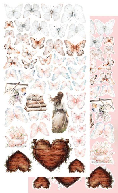 Ensemble de 6 feuilles, 30x15cm, collection : Soul of spring - 250g