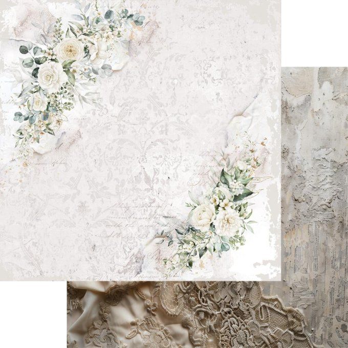 12 feuilles, 20x20cm, collection : The beginning of our story - 190gsm