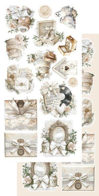 6 feuilles, 15x30.5cm, collection : The beginning of our story - 250gsm