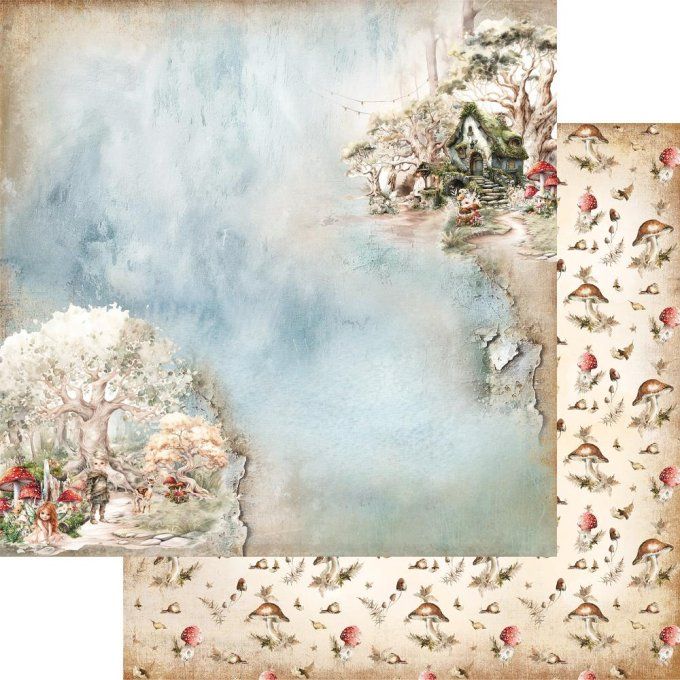 Ensemble de 6 feuilles, 30x30cm, collection : The World of fairies, 250gsm