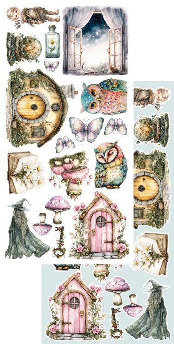 6 feuilles, 15x30cm, collection : The World of fairies