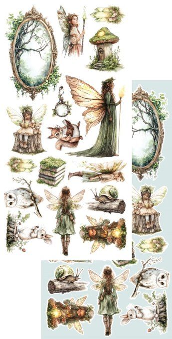 6 feuilles, 15x30cm, collection : The World of fairies