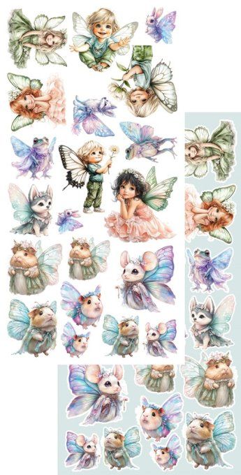 6 feuilles, 15x30cm, collection : The World of fairies